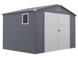 7.9ft x 6.2ft Aluminium Frame and Plastic Wall Shed, with Foundation - Grey T3398P315405