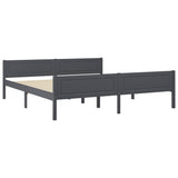 Bed Frame Grey Solid Pinewood, Plywood Super King Durable 322129