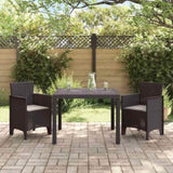 Garden Dining Set 3 pcs Brown Polypropylene 3378678