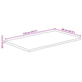 Table Top 110x60x3.8 cm Live Edge Solid Wood Mango 370743