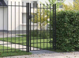 Fence Gate "BOXTEL" Single Door with Spike Top Steel 1x2 m Black 145746