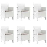 Garden Dining Set 7 pcs White Polypropylene 3378723