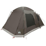 Cabin Tent with Roof Brown grey 8-Person Polyester and Steel 42029010