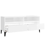 TV Cabinet High Gloss White 100x34.5x44.5 cm Engineered Wood 831903