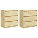 ZNTS Bedside Cabinets 2 pcs 60x36x64 cm Solid Pinewood 3093547