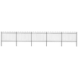 Garden Fence with Hoop Top Steel 8.5x1.2 m Black 277669