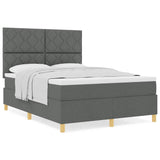 Box Spring Bed with Headboard Dark grey 160 x 200 cm Fabric 3339708