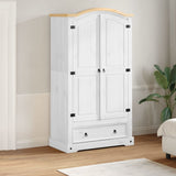 Wardrobe Corona White 102x52x186 cm Solid Wood Pine 4012157