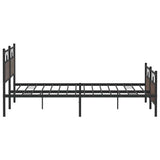 Metal Bed Frame without Mattress Brown Oak 193x201 cm 3325105