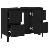 Bathroom Sink Cabinet Black Oak 80 x 33 x 60 cm Engineered Wood 862814