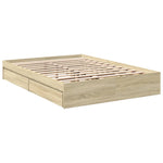 Bed Frame with Drawers without Mattress Sonoma Oak 140x190 cm 3280687