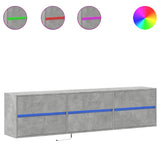 TV Wall Cabinet with LED Concrete Grey 180x31x45 cm 3307936