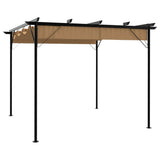 Pergola with Retractable Roof Taupe 3x3 m Steel 180 g/m 312227