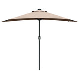 Garden Parasol Taupe 294 x 150 x 223 cm Polyester and Steel 42003262