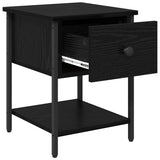 Bedside Table 2 pcs Black Oak 34 x 35.5 x 45 cm Engineered Wood 881805