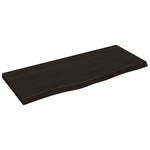 Table Top Dark Brown 100x40x cm Treated Solid Wood Oak 3156426