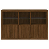 Sideboard with LED Lights Brown Oak 162x37x100 cm 3209148