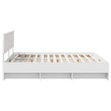 Bed Frame with Headboard White 200 x 200 cm Engineered Wood 3408816