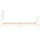 Bed Frame without Mattress White Single Solid Wood 3195187