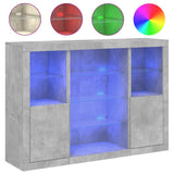 Sideboards with LED Lights 3 pcs Concrete Grey Engineered Wood 3209131