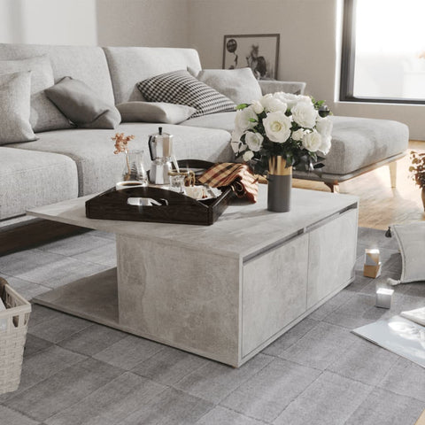 Coffee Table Concrete Grey 80x80x31 cm Engineered Wood 806880