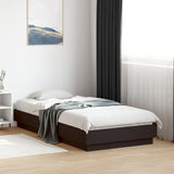 Bed Frame without Mattress Black 75x190 cm Small Single Engineered Wood 839638