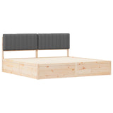 Bed Frame with Upholstered Headboard Dark Grey 200 x 200 cm 3398210
