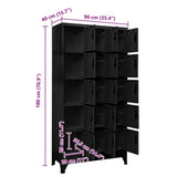 Locker Cabinet Black 90x40x180 cm Steel 339822