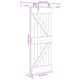 Sliding Door NARVIK 70 x 210 cm Natural and Black 3445215