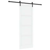 Sliding Door White and Black 83 x 232 cm Solid Pine Wood 3445410