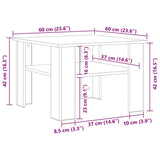 Coffee Table Grey Sonoma 60x60x42 cm Engineered Wood 815265