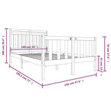 3100699 Bed Frame without Mattress Solid Wood 140x190 cm