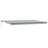 Retractable Awning Green and White 600 x 300 cm 3331697