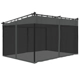 Gazebo with Mesh Walls Anthracite 4x3 m Steel 4003912