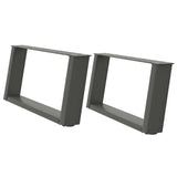 Coffee Table Legs U-Shaped 2 pcs Anthracite 70x cm Steel 4012754
