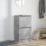 Shoe Cabinet with 2 Flip-Drawers Concrete Grey 60x42x108 cm 3214388