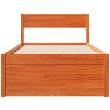 Bed Frame without Mattress Wax Brown 75x190 cm Small Single Solid Wood Pine 846809