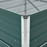 ZNTS Garden Raised Bed Galvanised Steel 400x80x45 cm Green 47057