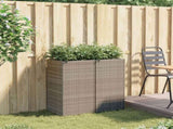 Garden Planters 2 pcs Grey 40x40x80 cm Poly Rattan 3210521