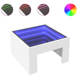 Coffee Table with Infinity LED White 50x50x30 cm 847602