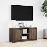 TV Cabinet with LED Brown Oak 100x34x50 cm Engineered Wood 852193