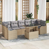 Garden Sofa Set with Cushion Manual 8 pcs Beige Poly rattan 3357153