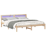 Bed Frame with Headboard Brown 200 x 200 cm Solid Pine Wood 3385742