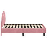 Toddler Bed Frame with Headboard Pink 70 x 140 cm Velvet 42010897