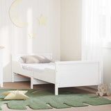 Bed Frame with Mattress White 80 x 200 cm Solid Pine Wood 3385953