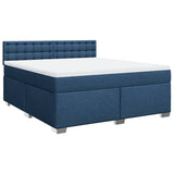 Box Spring Bed with Mattress Blue 180x200 cm Fabric 3285987
