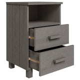 Bedside Cabinet HAMAR Light Grey 40x35x62 cm Solid Wood Pine 340415