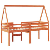 High Sleeper Bed without Mattress Wax Brown 75x190 cm Small Single Solid Wood Pine 3282103