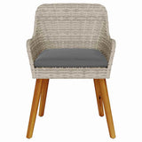 Garden Chair 2 pcs Light Grey 62.5 x 55 x 82 cm Poly Rattan 42006216