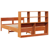 Bookcase Bed without Mattress Wax Brown 120x190 cm Small Double Solid Wood Pine 3323007